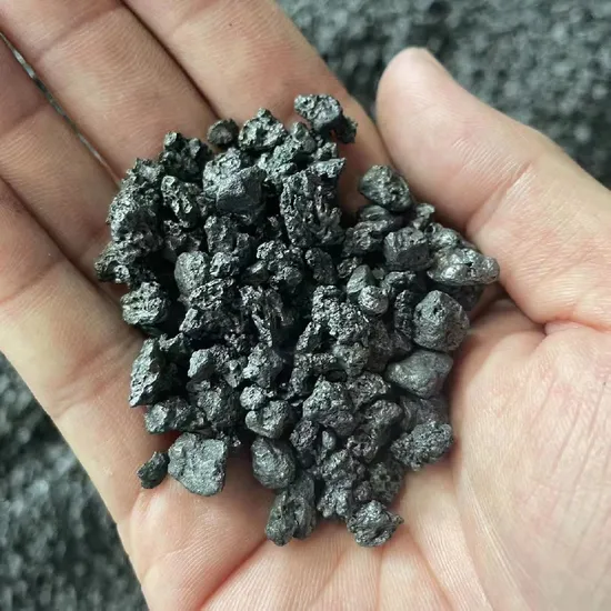 High Carbon Graphitized Petroleum Coke Is Black or Dark Gray Hard Solid 